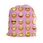 pastel pink Emoji  Drawstring Pouch (XXL)