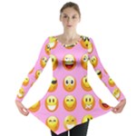 pastel pink Emoji  Long Sleeve Tunic 