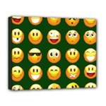 hunter green Emoji Deluxe Canvas 20  x 16  (Stretched)