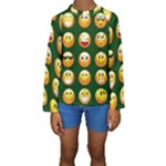 hunter green Emoji Kid s Long Sleeve Swimwear