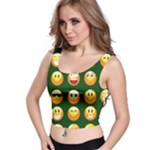 hunter green Emoji Crop Top