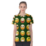 hunter green Emoji Women s Cotton Tee