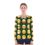 hunter green Emoji Women s Long Sleeve Tee