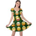 hunter green Emoji Cap Sleeve Dress