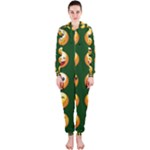 hunter green Emoji Hooded Jumpsuit (Ladies)