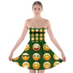 hunter green Emoji Strapless Bra Top Dress