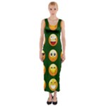 hunter green Emoji Fitted Maxi Dress