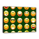 hunter green Emoji Canvas 16  x 12  (Stretched)