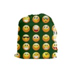 hunter green Emoji Drawstring Pouch (Large)