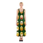 hunter green Emoji Full Print Maxi Dress