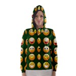 hunter green Emoji Hooded Wind Breaker (Women)