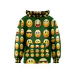 hunter green Emoji Kids  Zipper Hoodie