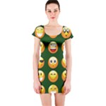 hunter green Emoji Short Sleeve Bodycon Dress