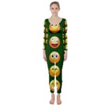 hunter green Emoji Long Sleeve Catsuit