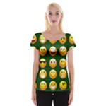 hunter green Emoji Women s Cap Sleeve Top