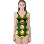 hunter green Emoji One Piece Swimsuit