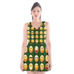 hunter green Emoji Scoop Neck Skater Dress