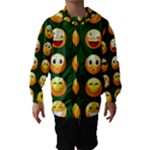 hunter green Emoji Hooded Wind Breaker (Kids)