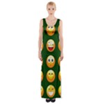 hunter green Emoji Maxi Thigh Split Dress