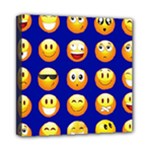 dark blue Emoji Mini Canvas 8  x 8  (Stretched)