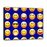 dark blue Emoji Canvas 14  x 11  (Stretched)