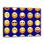 dark blue Emoji Canvas 16  x 12  (Stretched)