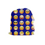 dark blue Emoji Drawstring Pouch (Large)