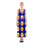 dark blue Emoji Full Print Maxi Dress