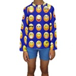 dark blue Emoji Kid s Long Sleeve Swimwear