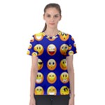 dark blue Emoji Women s Sport Mesh Tee