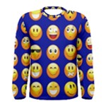 dark blue Emoji Men s Long Sleeve Tee