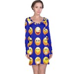 dark blue Emoji Long Sleeve Nightdress