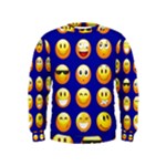 dark blue Emoji Kids  Sweatshirt