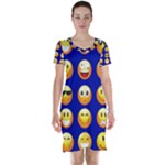 dark blue Emoji Short Sleeve Nightdress