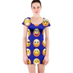 dark blue Emoji Short Sleeve Bodycon Dress