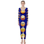 dark blue Emoji Long Sleeve Catsuit