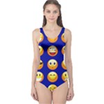 dark blue Emoji One Piece Swimsuit