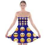 dark blue Emoji Strapless Bra Top Dress