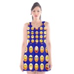 dark blue Emoji Scoop Neck Skater Dress