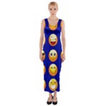 dark blue Emoji Fitted Maxi Dress