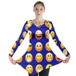 dark blue Emoji Long Sleeve Tunic 