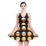 black Emojis Reversible Skater Dress