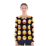 black Emojis Women s Long Sleeve Tee