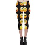 black Emojis Capri Leggings 