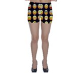 black Emojis Skinny Shorts