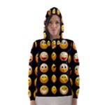 black Emojis Hooded Wind Breaker (Women)