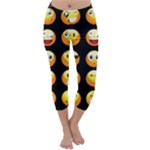 black Emojis Capri Winter Leggings 