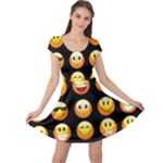 black Emojis Cap Sleeve Dress