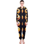 black Emojis Hooded Jumpsuit (Ladies)