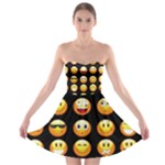 black Emojis Strapless Bra Top Dress